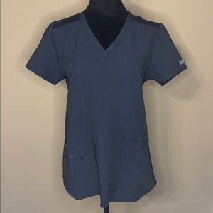 Med Couture Indigo Heather Women’s Scrub Top | Small |